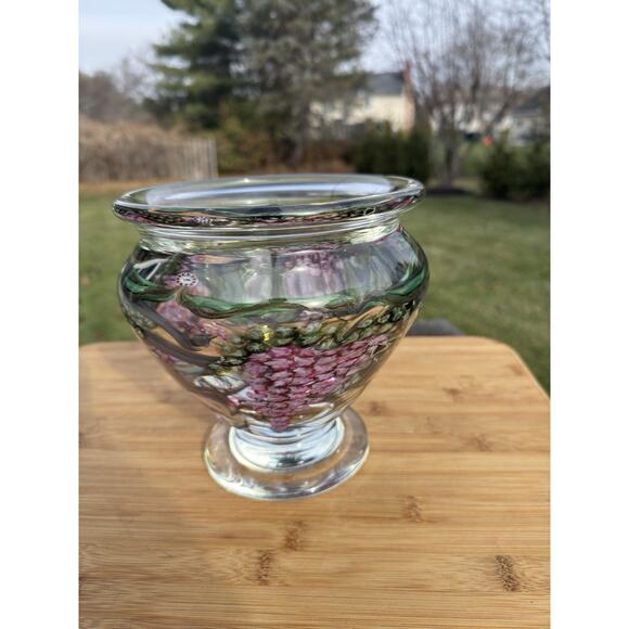 Vandermark Merritt Floral Art Crystal Bowl Signed Limited Edition #142/200 - Picture 7 of 14